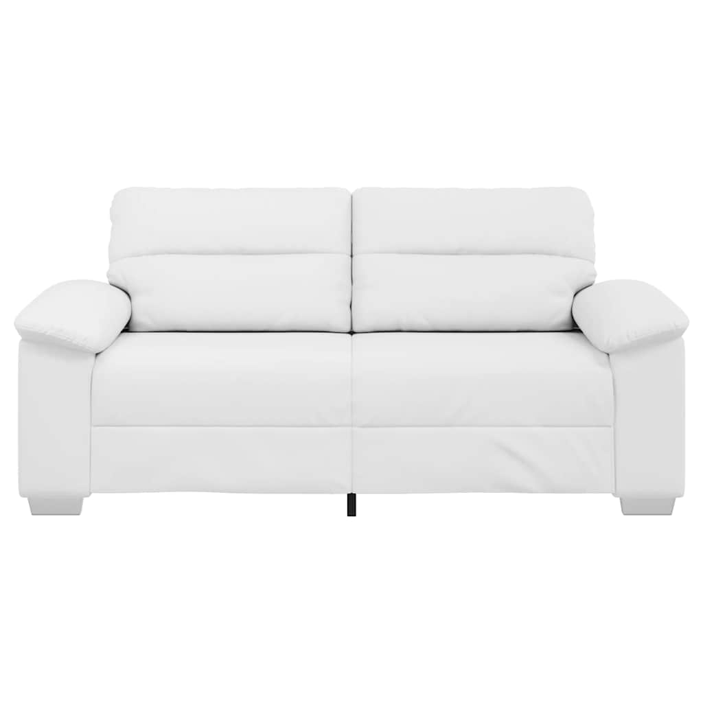 Sofá de 2 lugares branco, 180x81x84 cm, em couro sintético
