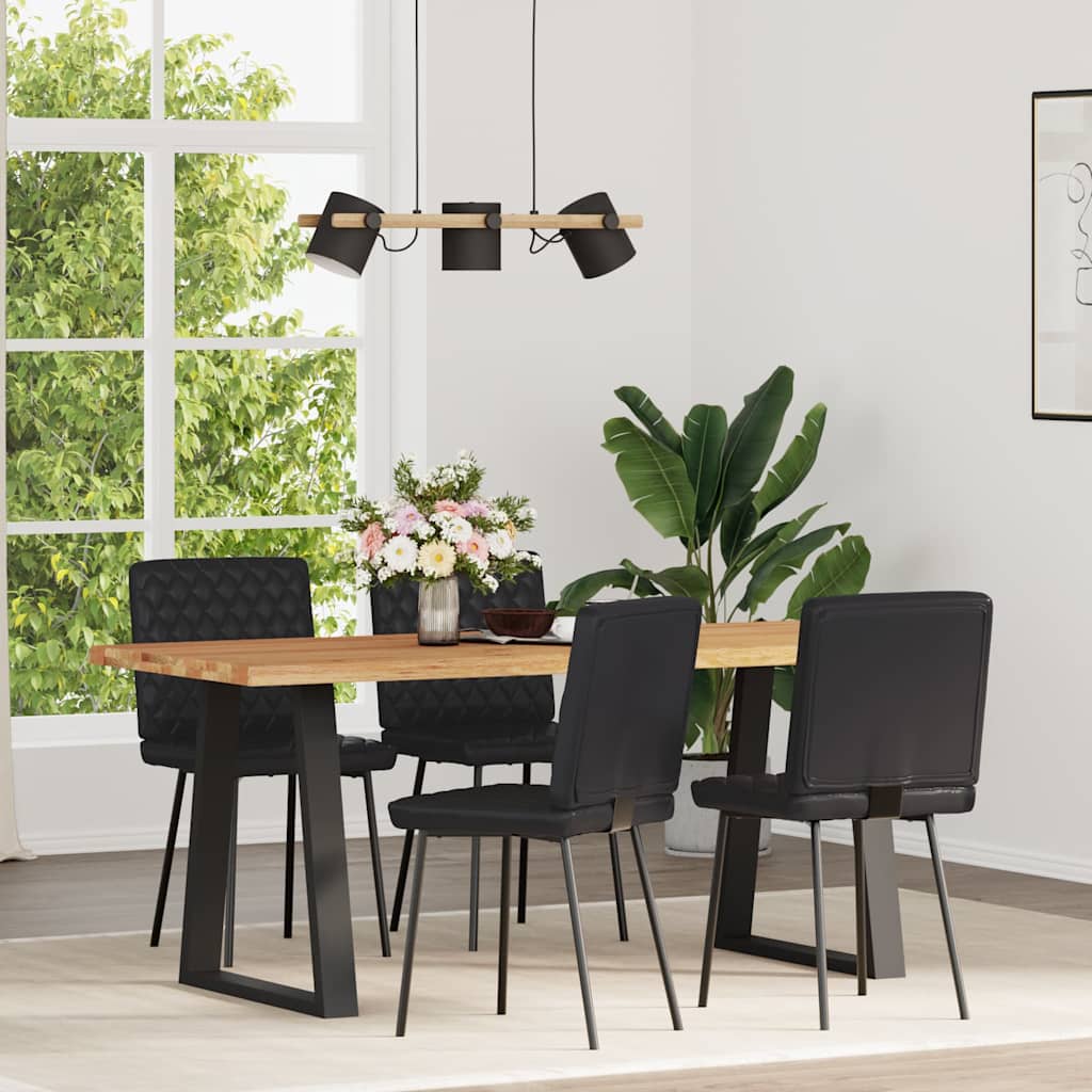Cadeiras de jantar 4 pcs couro artificial preto