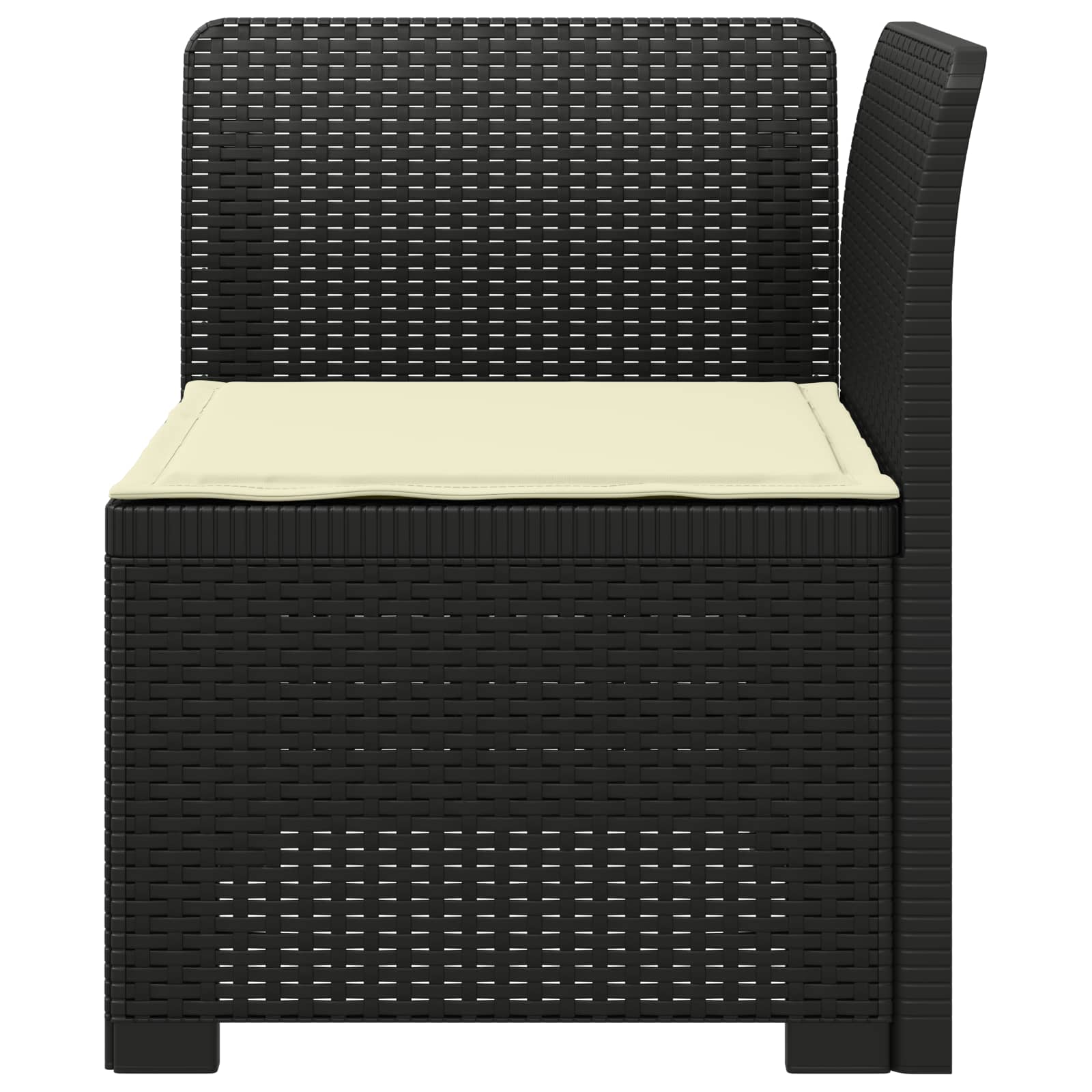 Sofá de jardim 1 lugar com almofada look rattan PP antracite