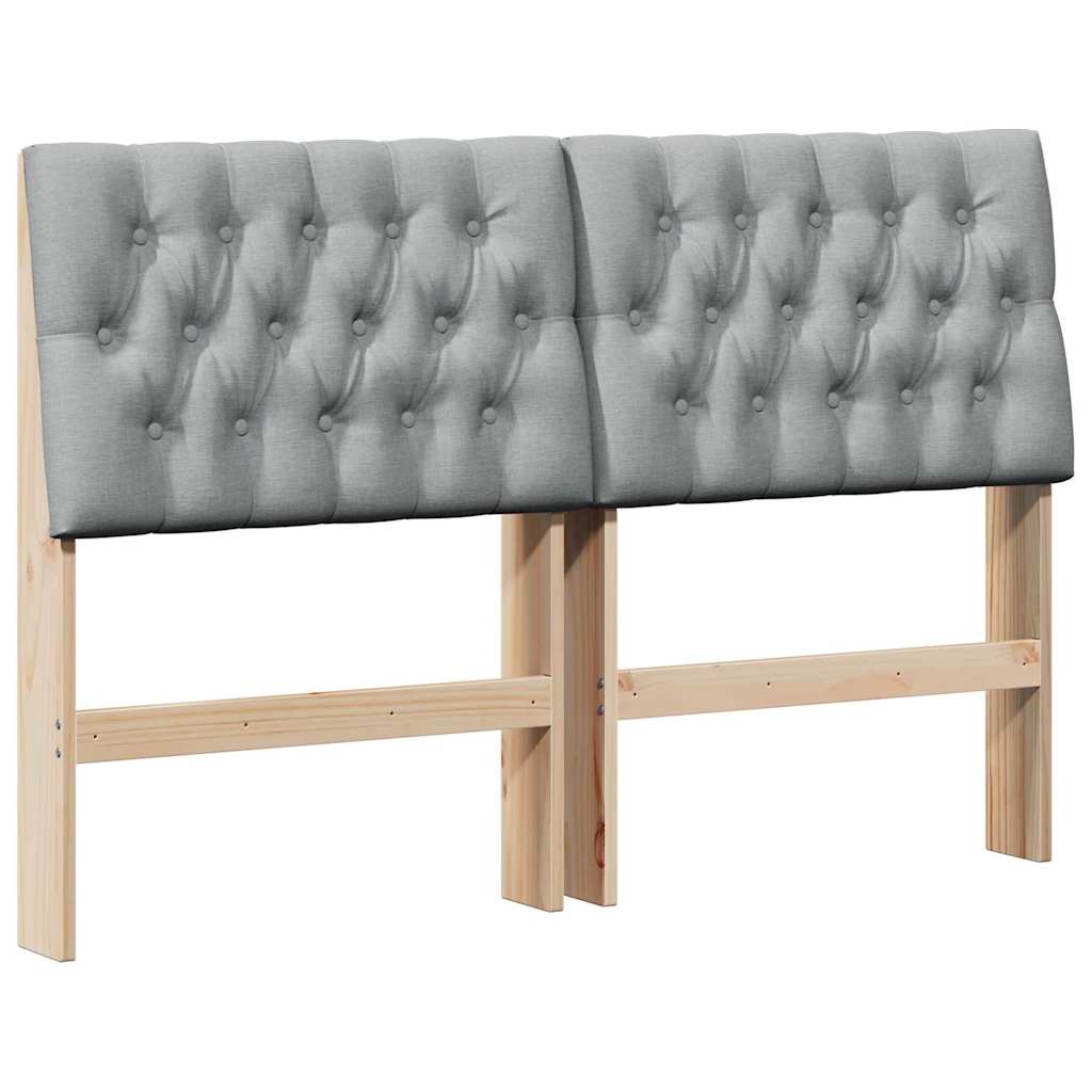 Cabeceira estofada cinzento-claro 140 cm