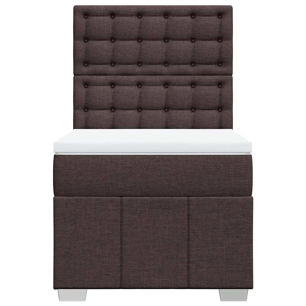 Cama com molas/colchão 90x200 cm tecido castanho-escuro