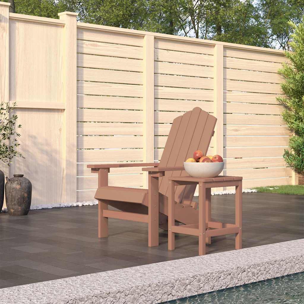 Cadeira de jardim adirondack com mesa pead castanho