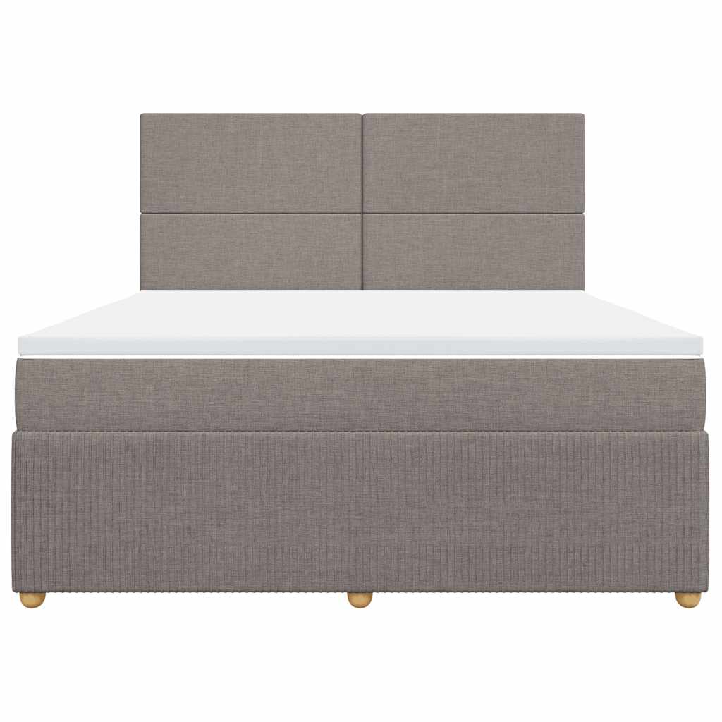 Cama com molas/colchão 180x200 cm tecido castanho-acinzentado