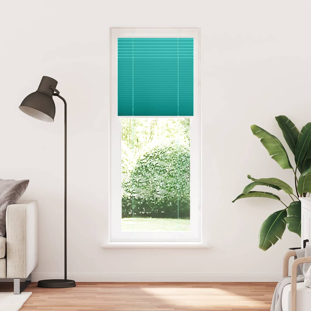 Gasolina verde plissada cega 75x200 cm largura tecido 74,4 cm