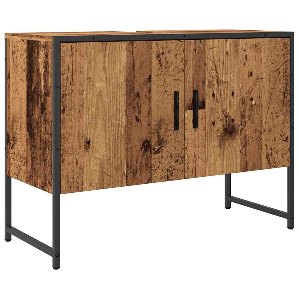 Armário lavatório wc 80x33x60cm derivados madeira madeira velha