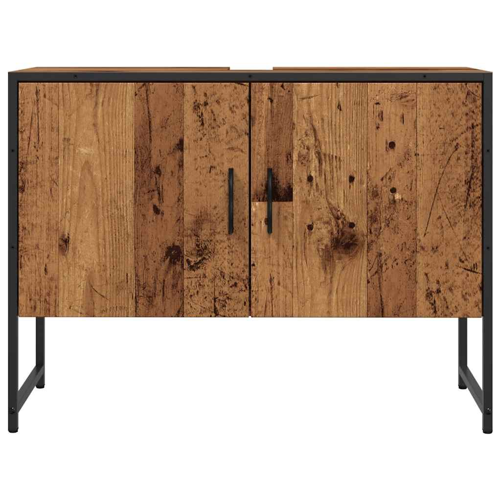 Armário lavatório wc 80x33x60cm derivados madeira madeira velha