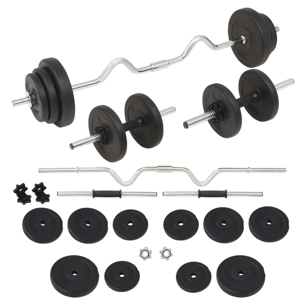 Conjunto de barra e halteres 30 kg