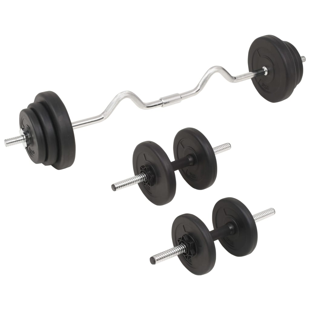 Conjunto de barra e halteres 30 kg