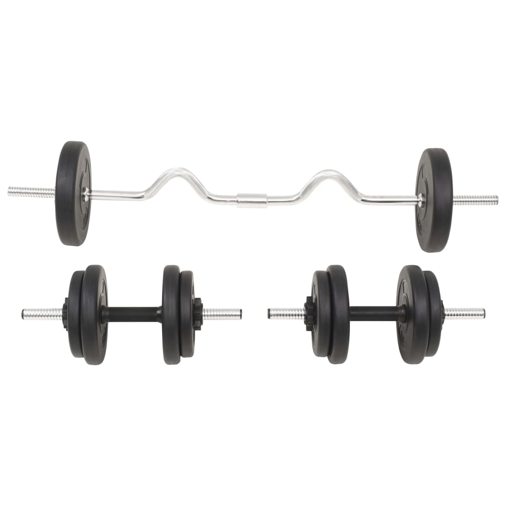 Conjunto de barra e halteres 30 kg