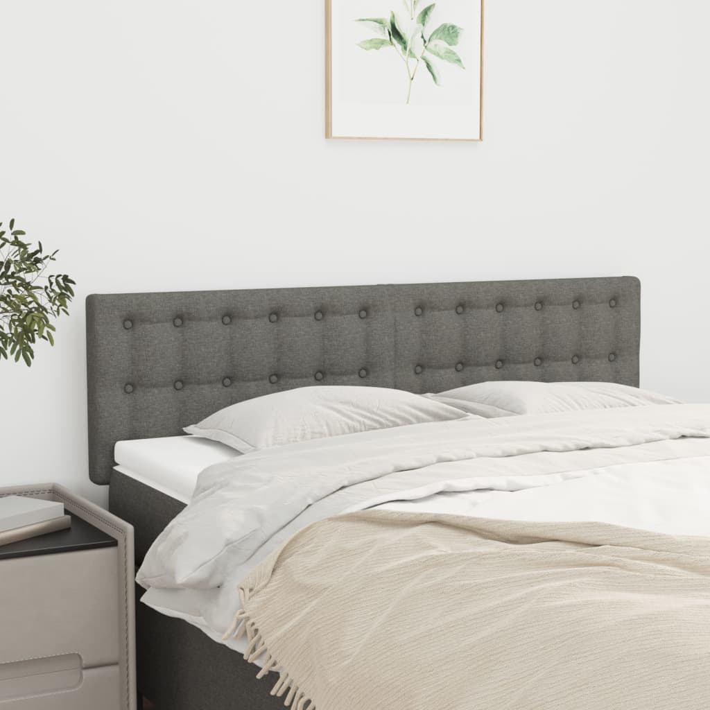 Cabeceiras cinzento-escuro 144x5x78/88 cm tecido