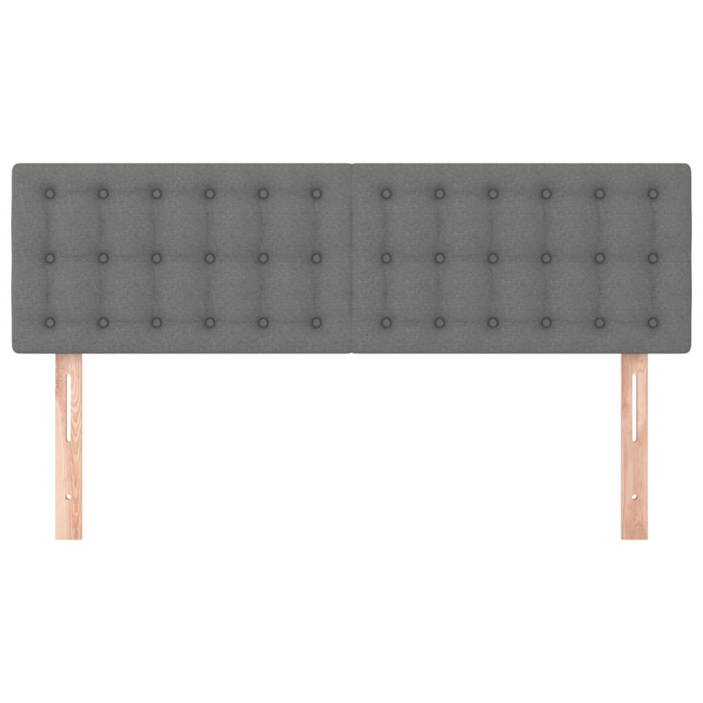 Cabeceiras cinzento-escuro 144x5x78/88 cm tecido