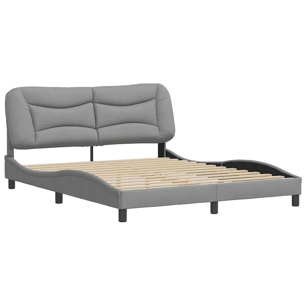 Estrutura de cama sem colchão hvar 160x200 cm tecido cinzento-claro
