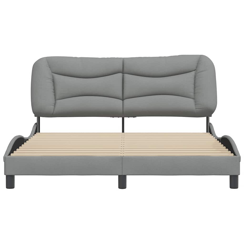 Estrutura de cama sem colchão hvar 160x200 cm tecido cinzento-claro
