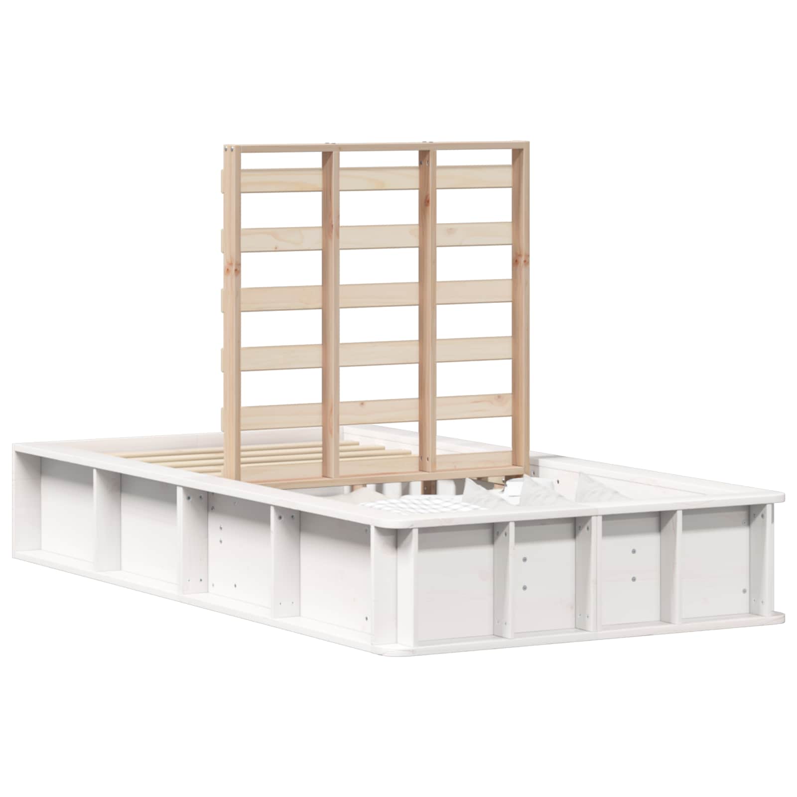 Estrutura da cama branco 75 x 190 cm madeira de pinheiro sólida