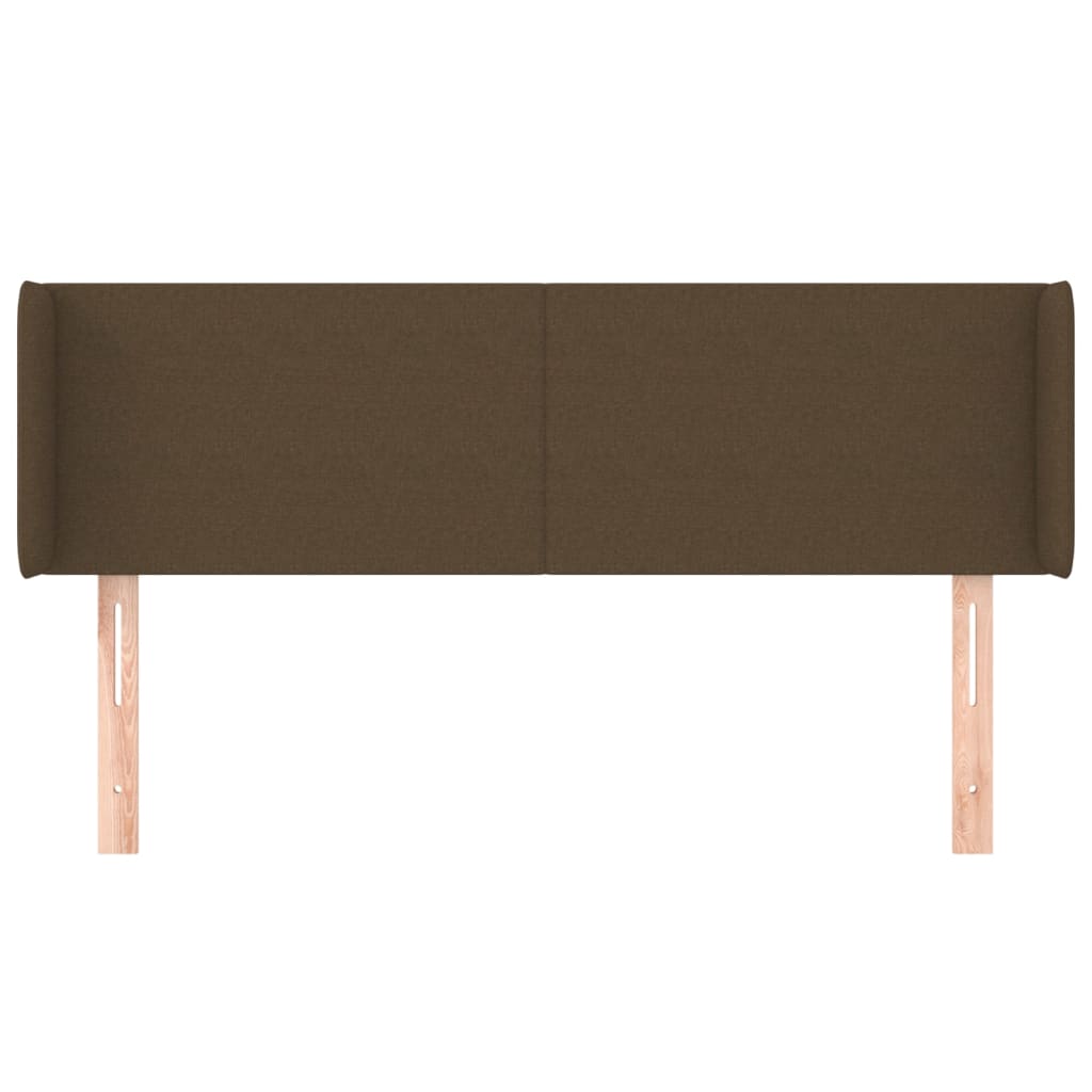 Cabeceira de cama c/ abas tecido 147x16x78/88cm castanho-escuro