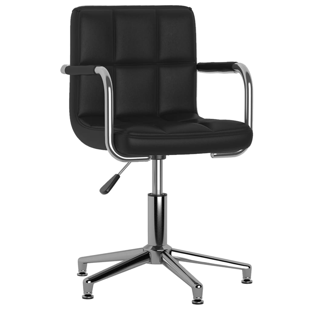 Cadeiras de jantar giratórias 2 pcs couro artificial preto