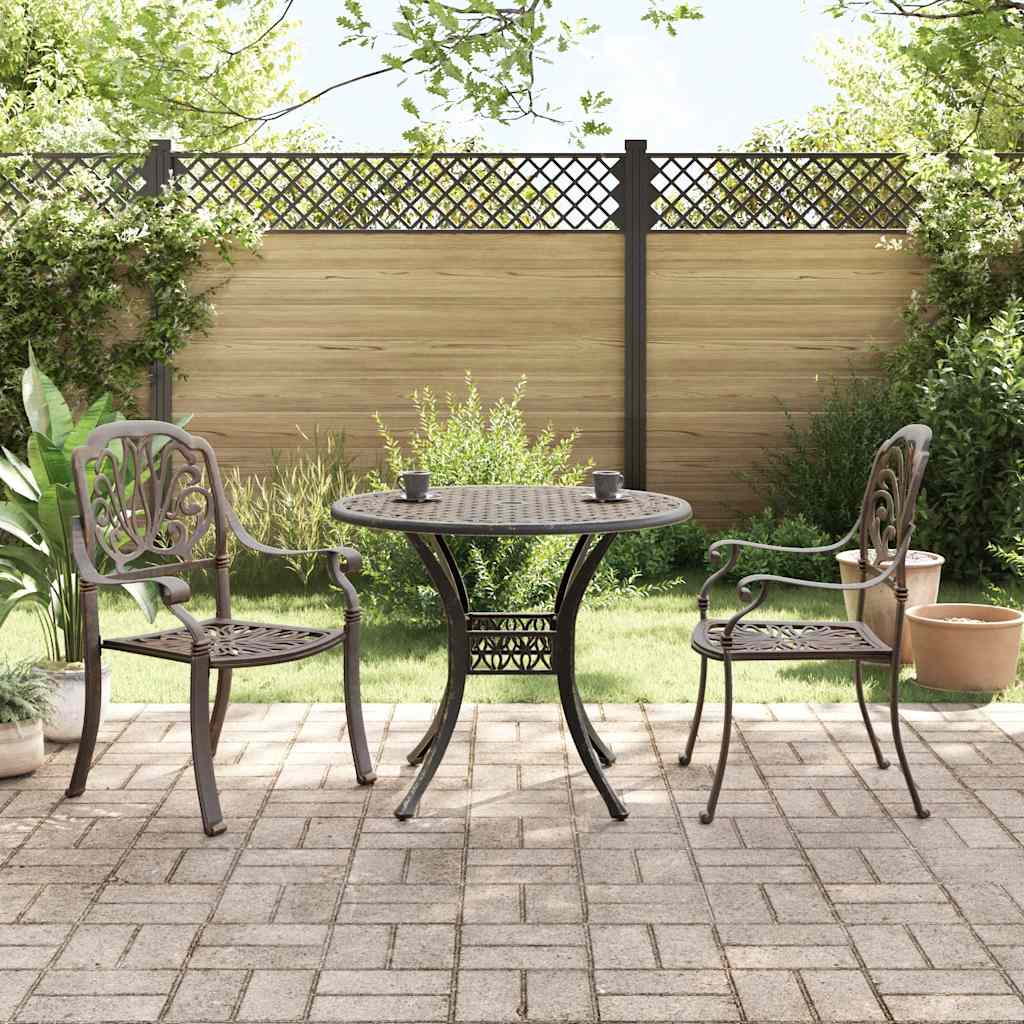3 Pcs conjunto de bistrô alumínio fundido bronze