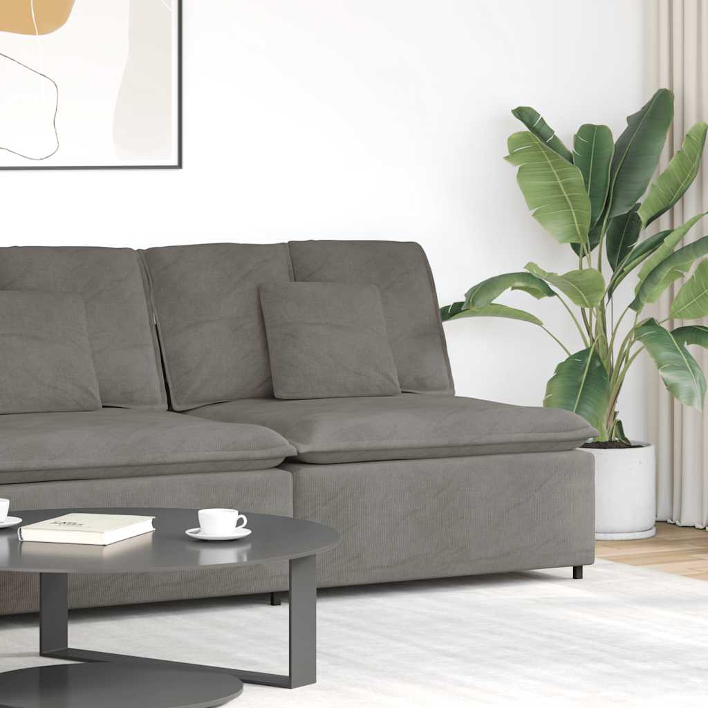 Módulo central para sofá modular com almofadas, cinza claro, 100 cm