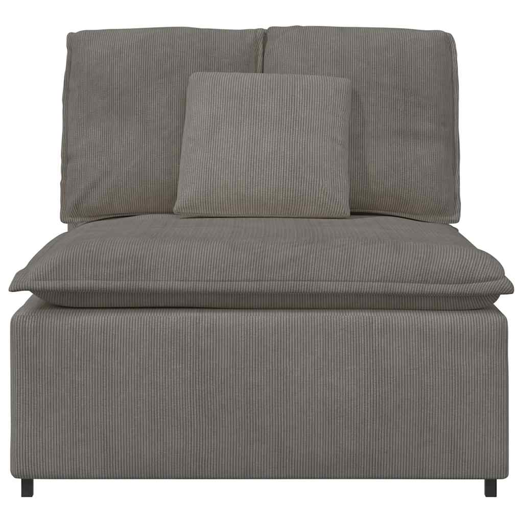 Módulo central para sofá modular com almofadas, cinza claro, 100 cm