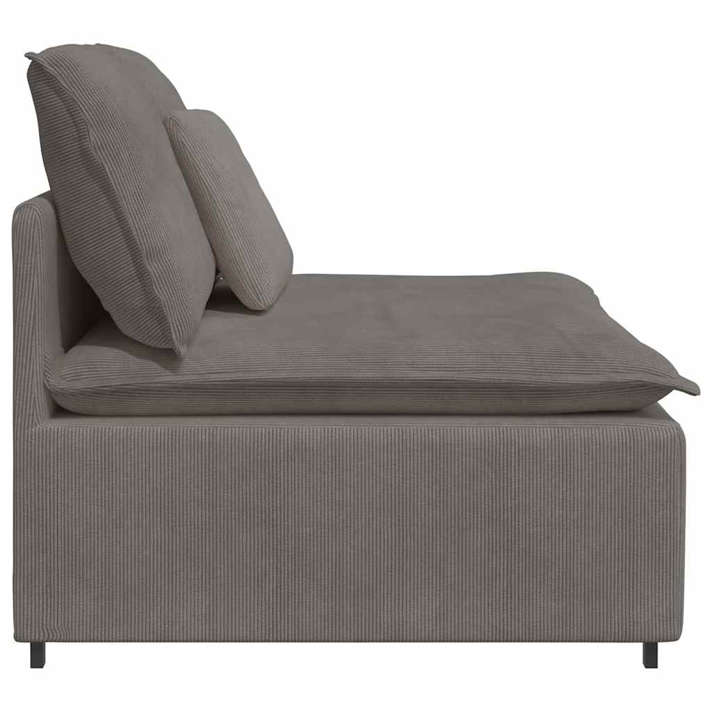 Módulo central para sofá modular com almofadas, cinza claro, 100 cm