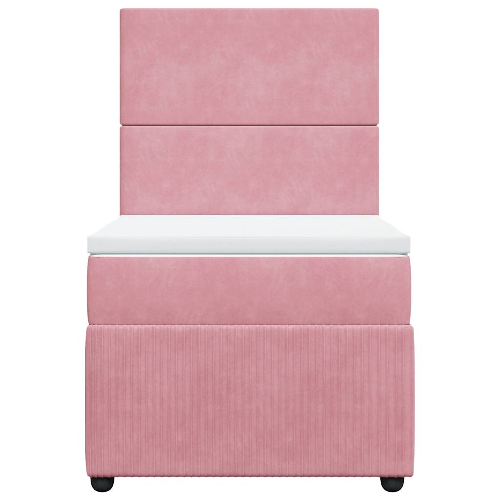 Cama com molas/colchão 80x200 cm veludo rosa