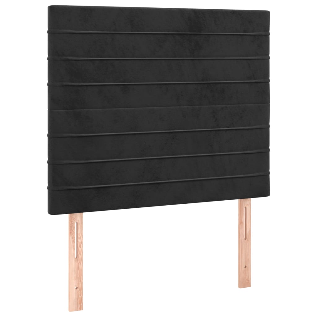 Cabeceira cama c/ LED veludo 100x5x118/128 cm preto