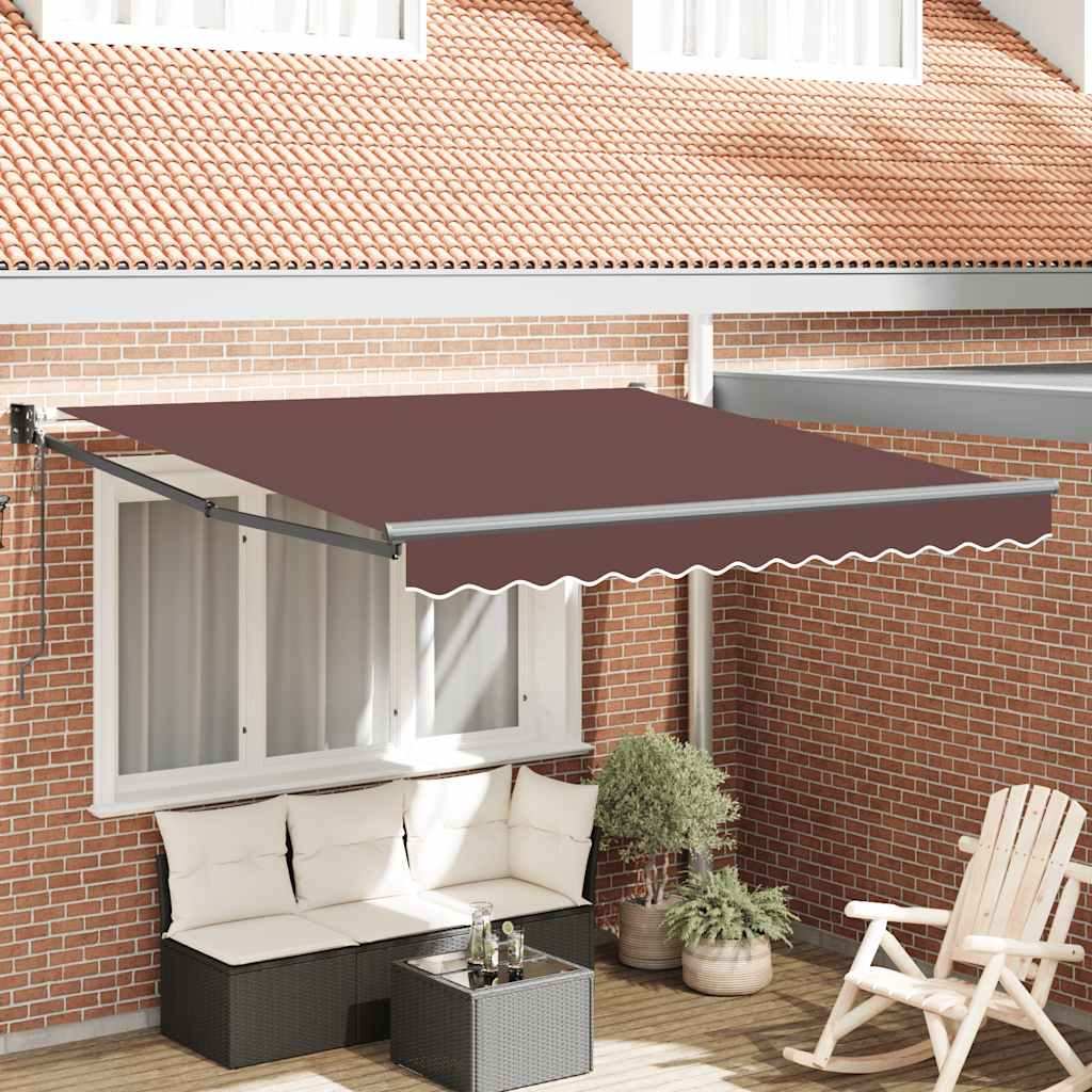 Toldo retrátil automático 300x250 cm castanho