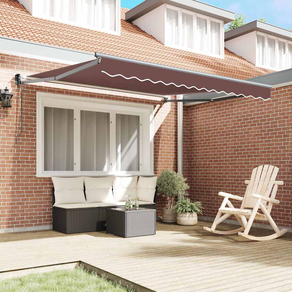 Toldo retrátil automático 300x250 cm castanho