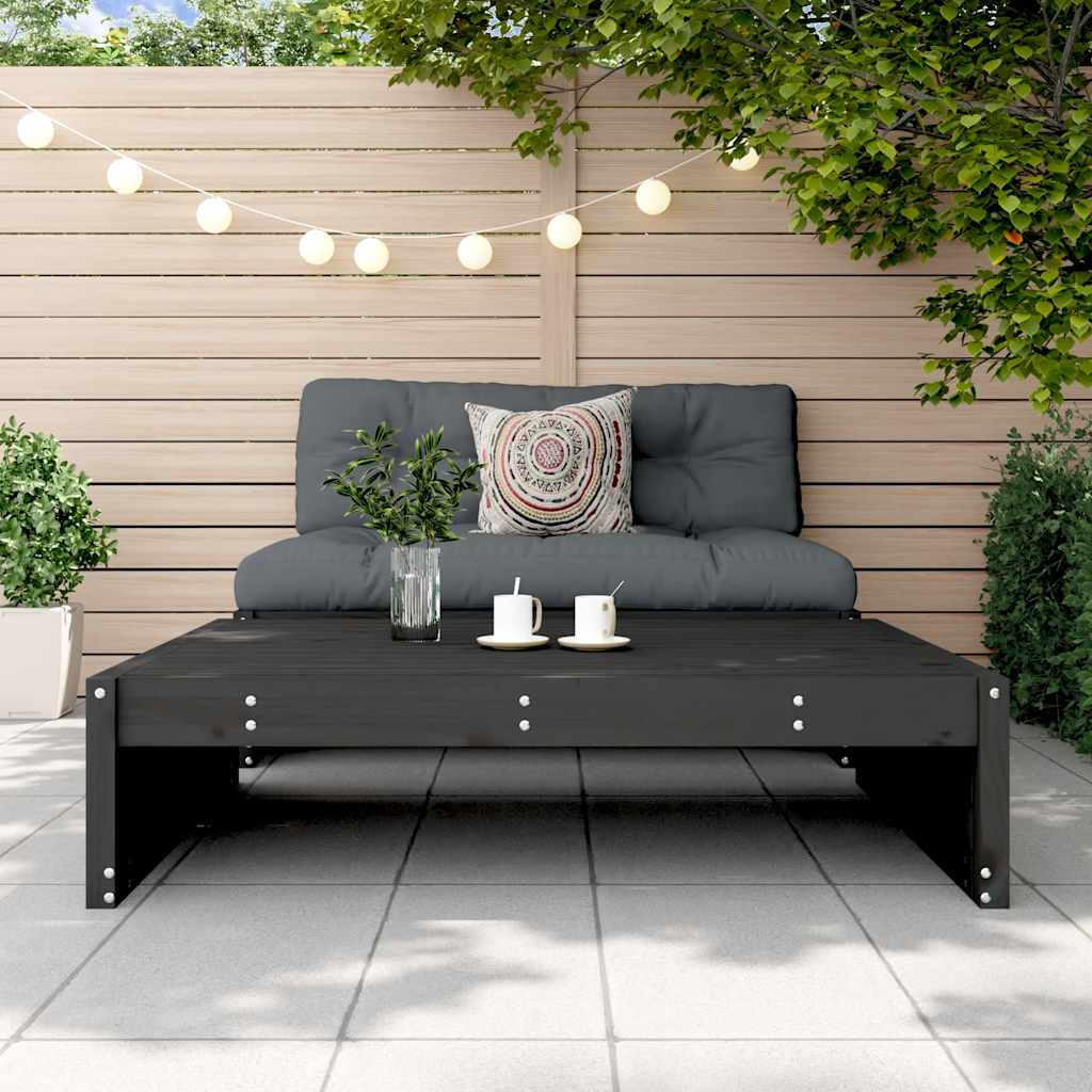 Apoio de pés para jardim 120x80 cm pinho maciço preto
