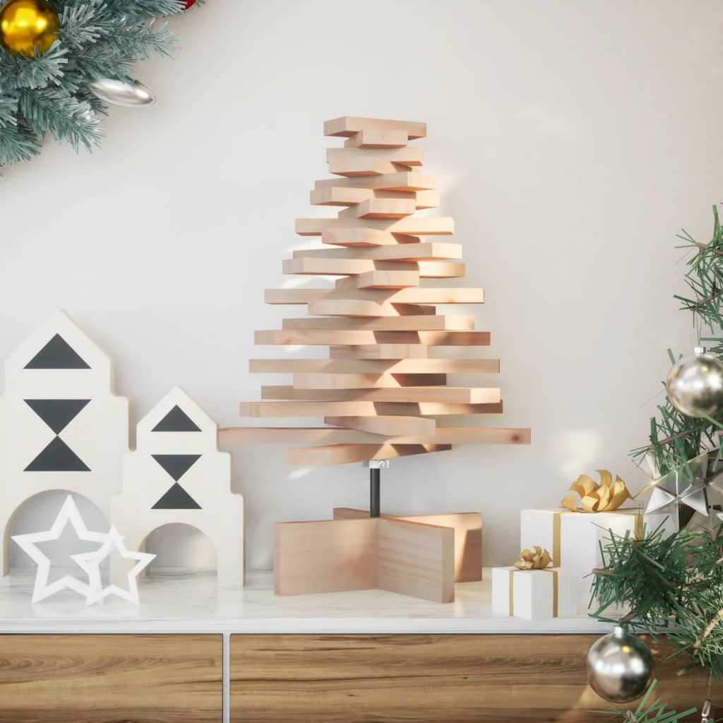 Árvore de natal decorativa 60 cm madeira de pinho maciça