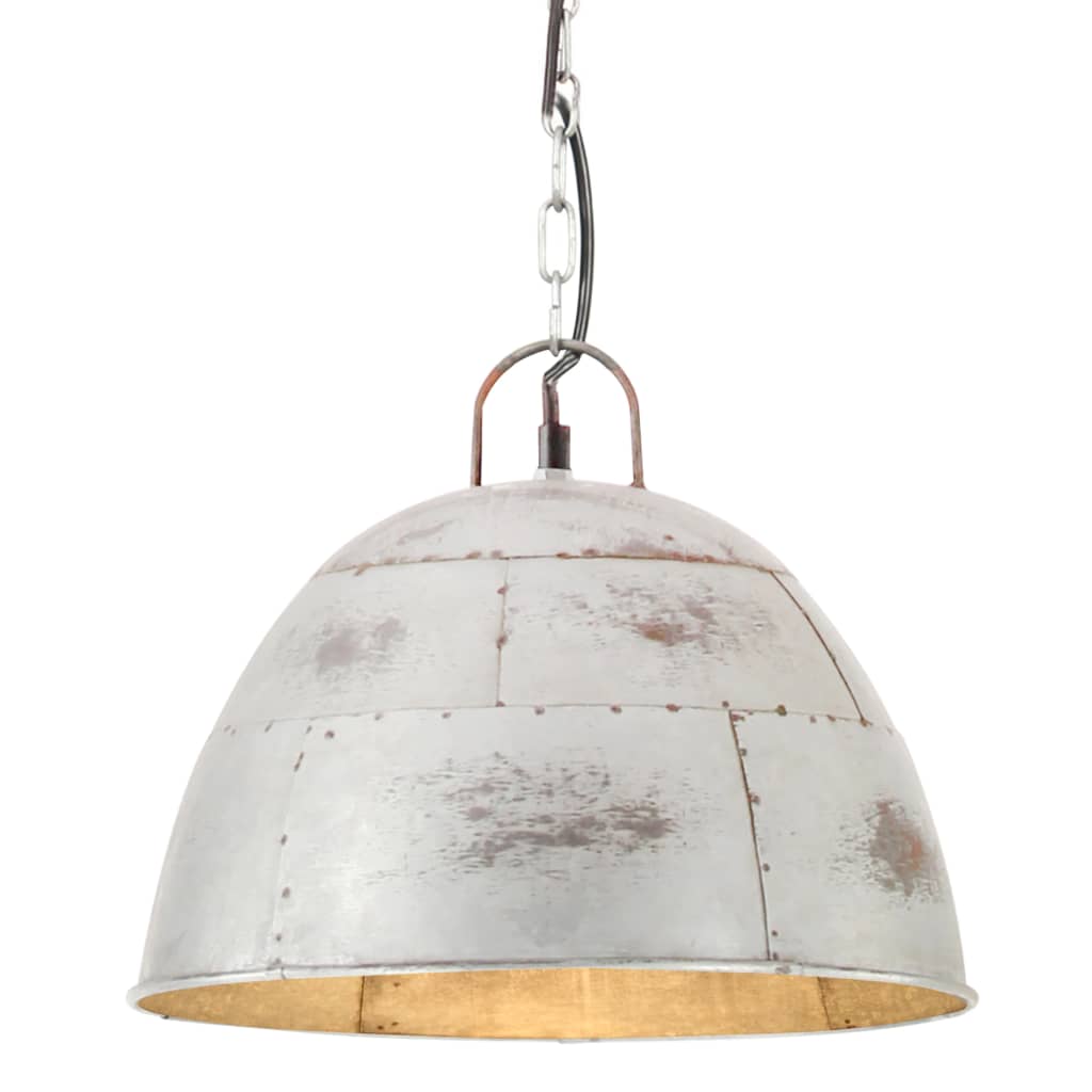 Candeeiro teto vintage indust. redondo 25 w 31 cm e27 prateado
