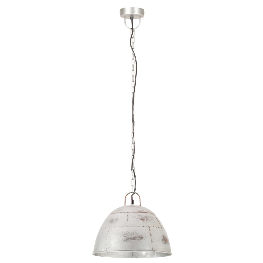 Candeeiro teto vintage indust. redondo 25 w 31 cm e27 prateado