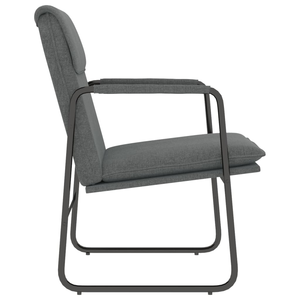 Cadeira lounge 55x64x80 cm tecido cinzento-escuro