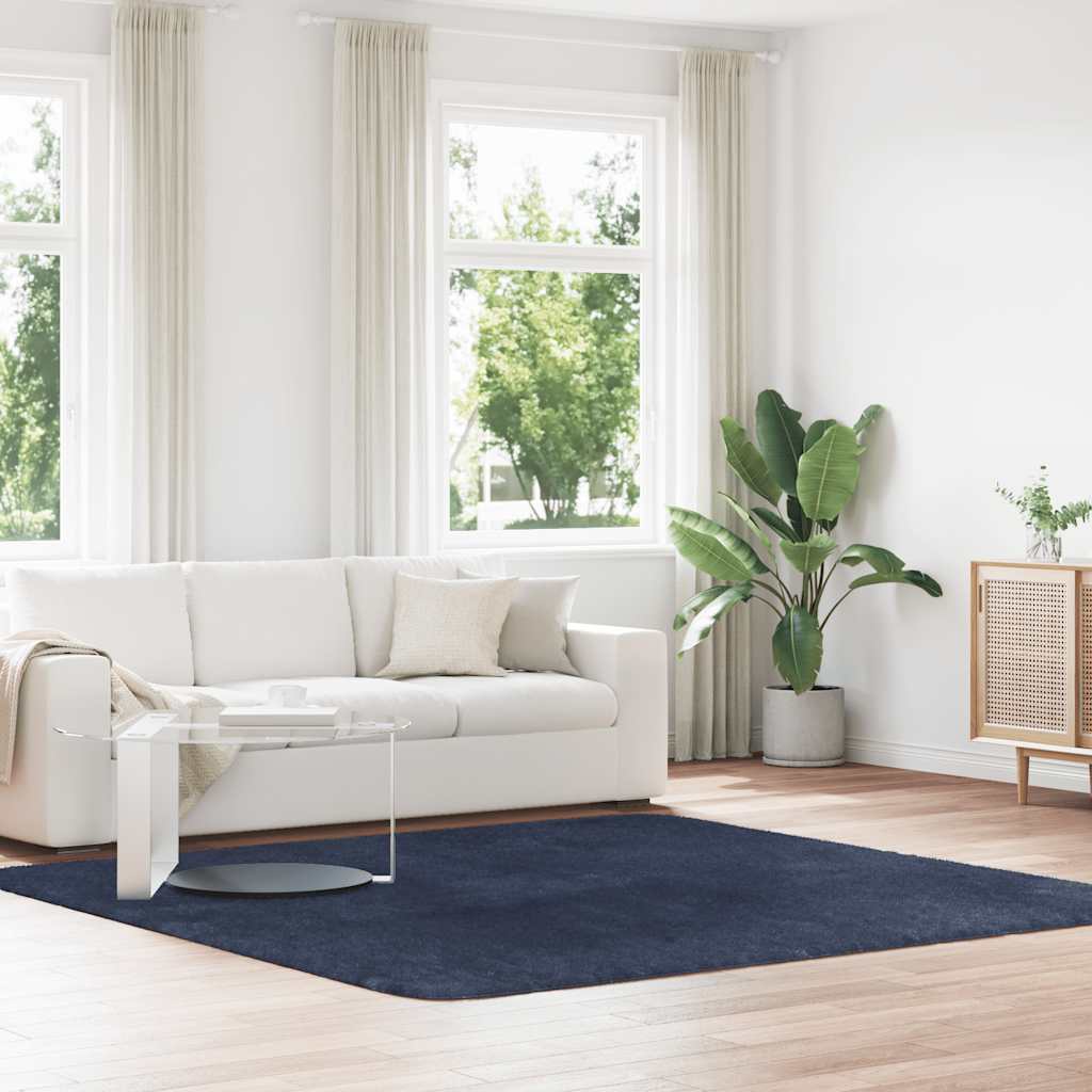 Tapete shaggy de pelo alto navarra 240x240 cm azul-marinho