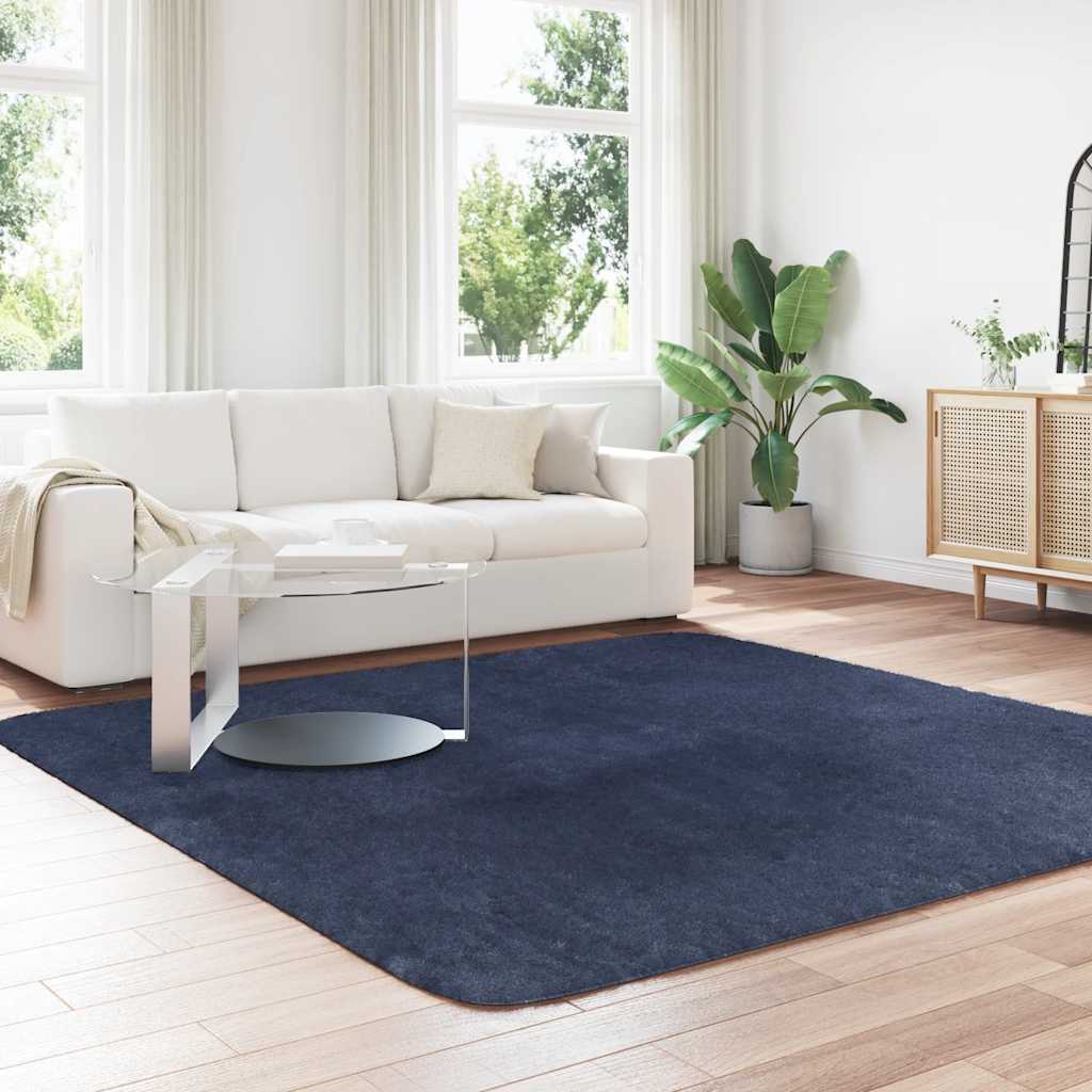 Tapete shaggy de pelo alto navarra 240x240 cm azul-marinho