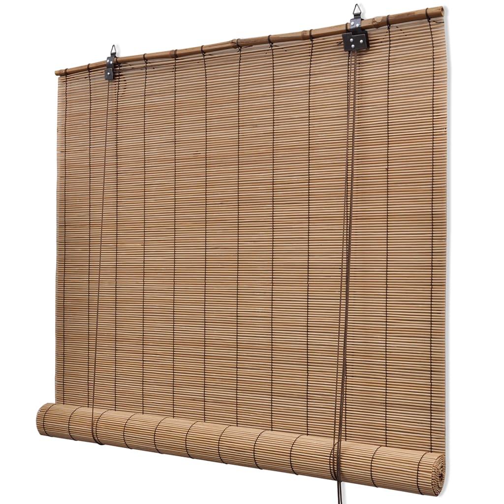 Estores de rolo 2 pcs 150 x 220 cm bambu castanho