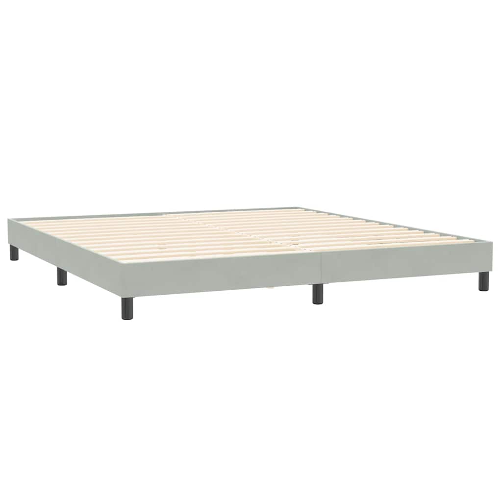 Cama com molas sem colchão cinzento-claro 200x220 cm veludo