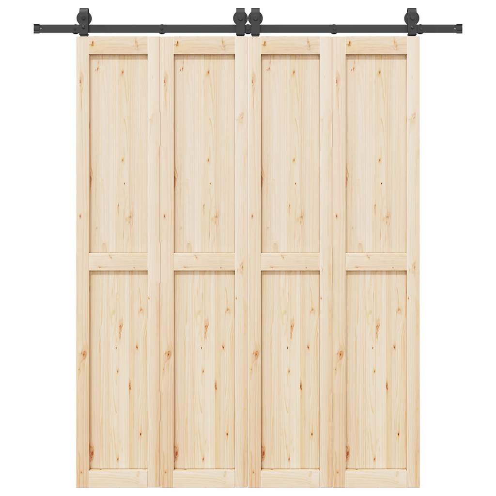 Kit de ferragens para porta deslizante 200 cm aço preto