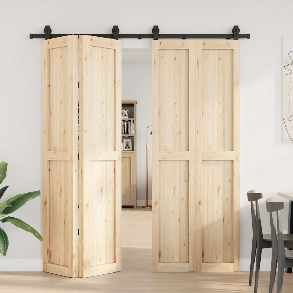 Kit de ferragens para porta deslizante 200 cm aço preto
