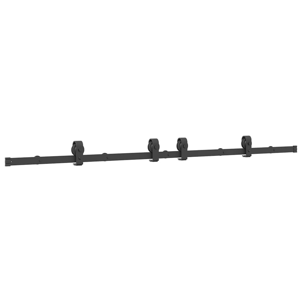 Kit de ferragens para porta deslizante 200 cm aço preto