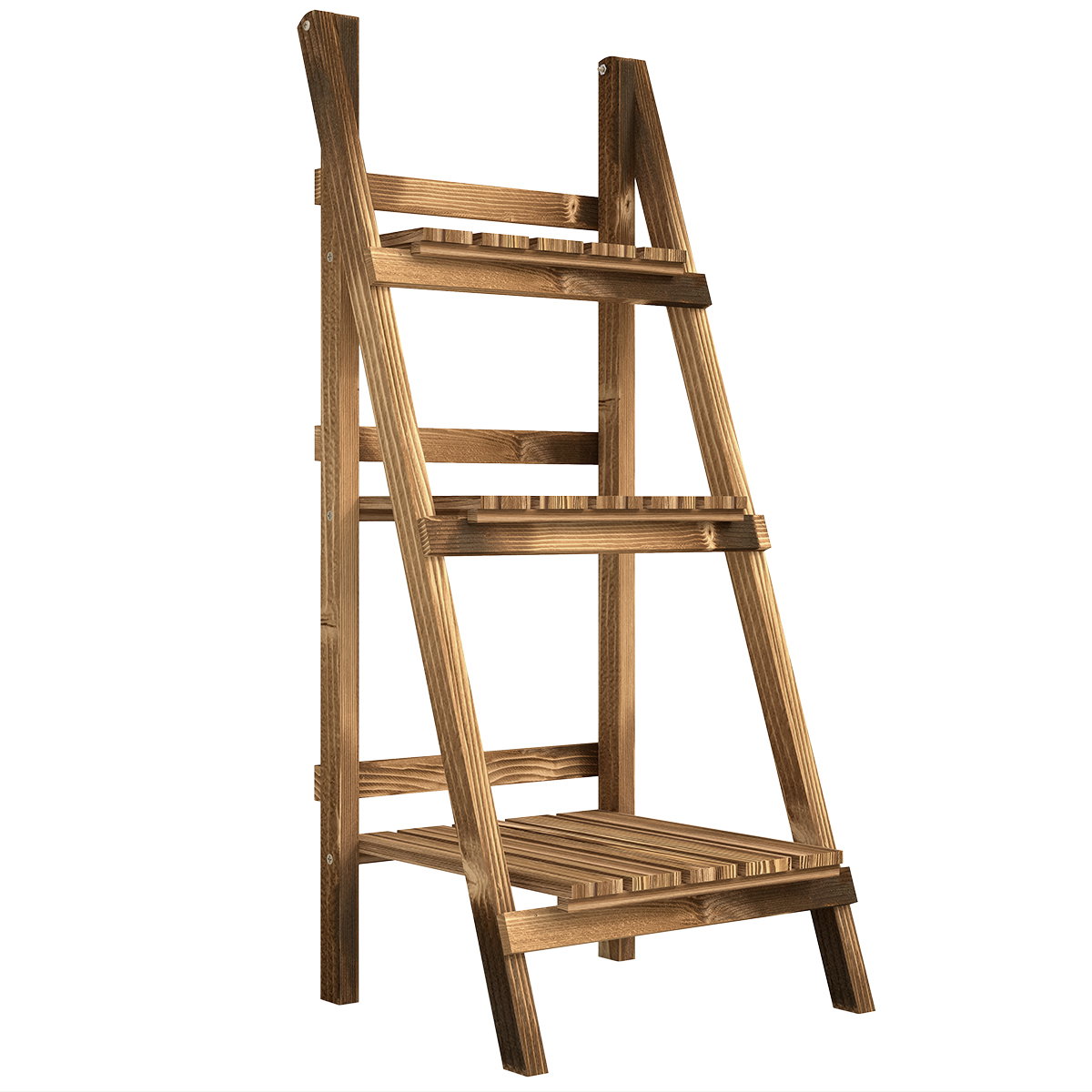 Suporte para Plantas de 3 Níveis Dobrável para Interior e Exterior 40x37x93 cm Madeira