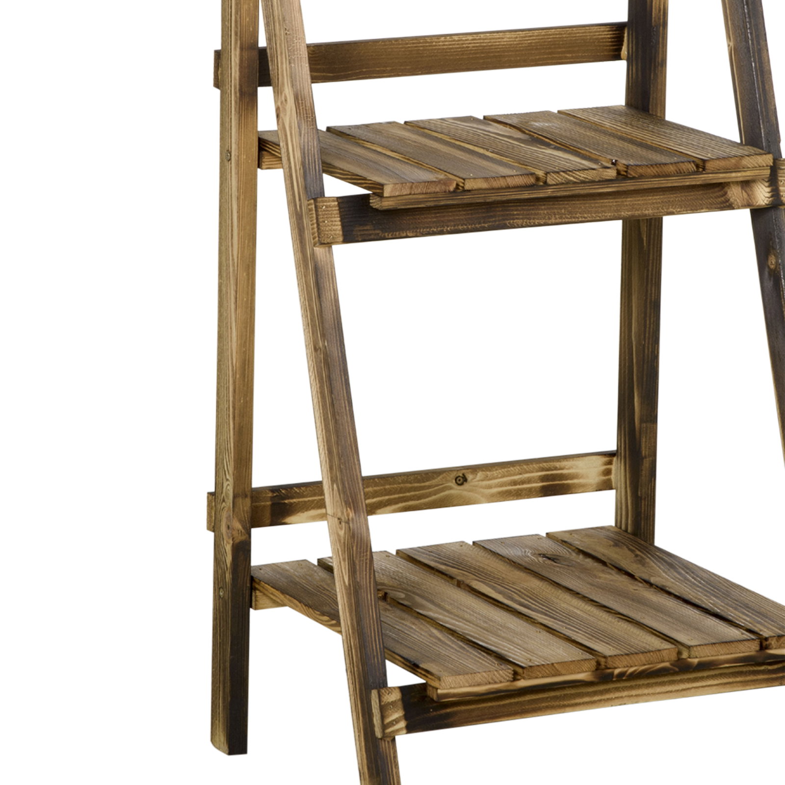 Suporte para Plantas de 3 Níveis Dobrável para Interior e Exterior 40x37x93 cm Madeira
