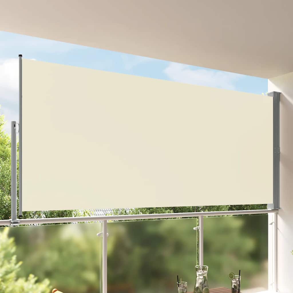Toldo lateral retrátil para pátio 160x300 cm creme
