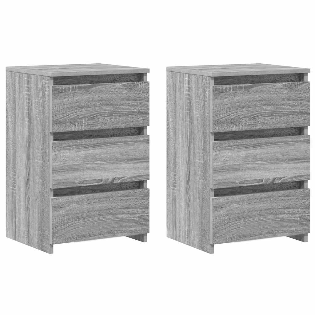 Mesas cabeceira 2 pcs 40x35x62,5 cm madeira proc. sonoma cinza