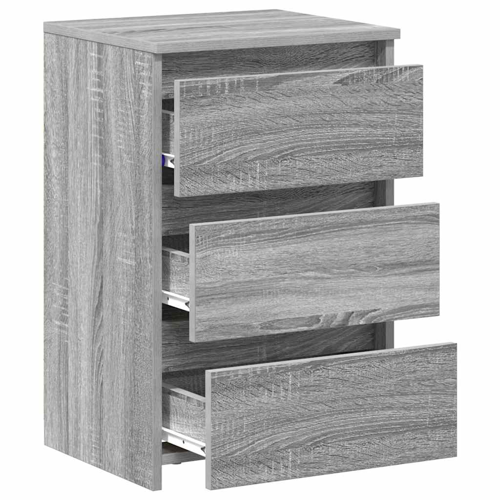 Mesas cabeceira 2 pcs 40x35x62,5 cm madeira proc. sonoma cinza