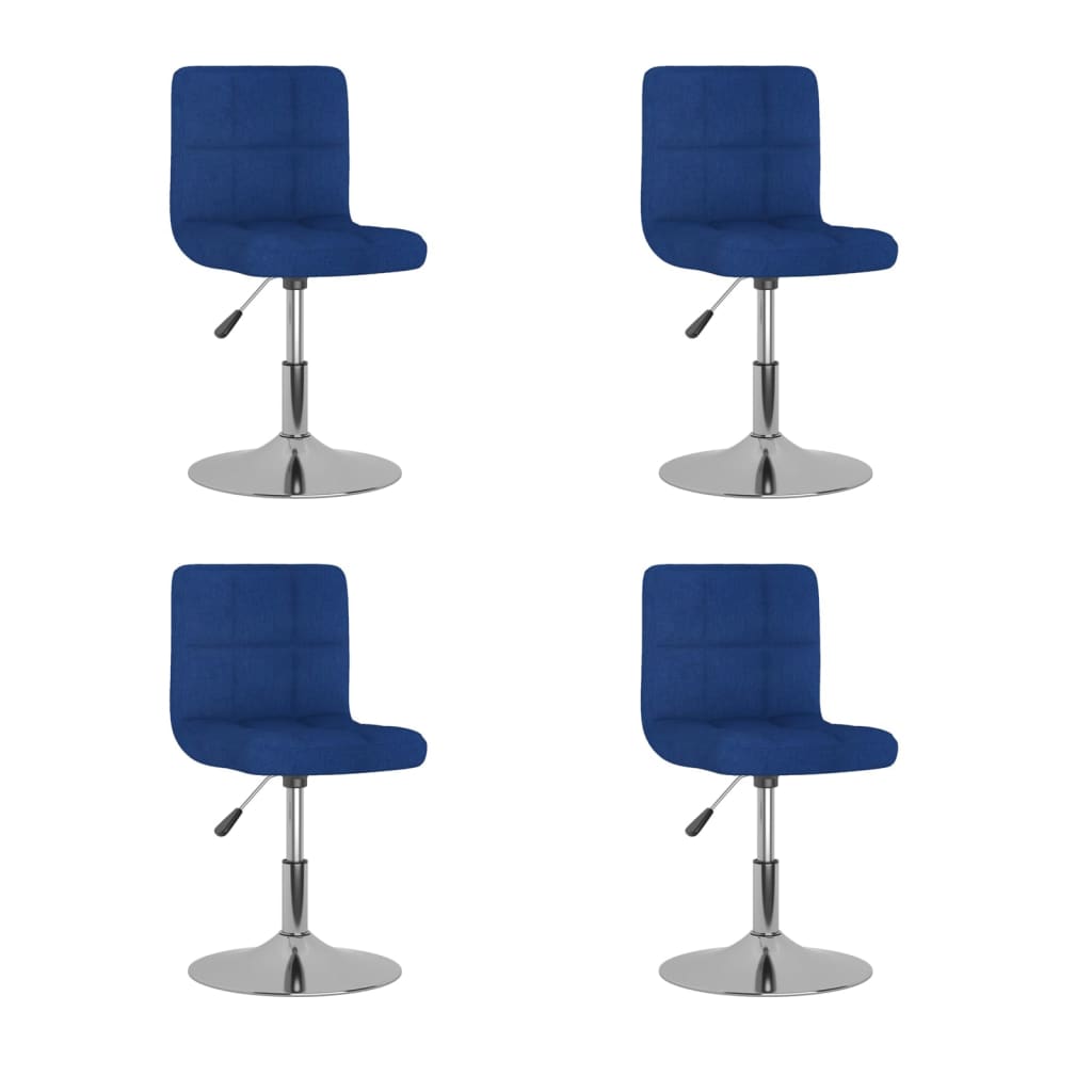 Cadeiras de jantar giratórias 4 pcs tecido azul