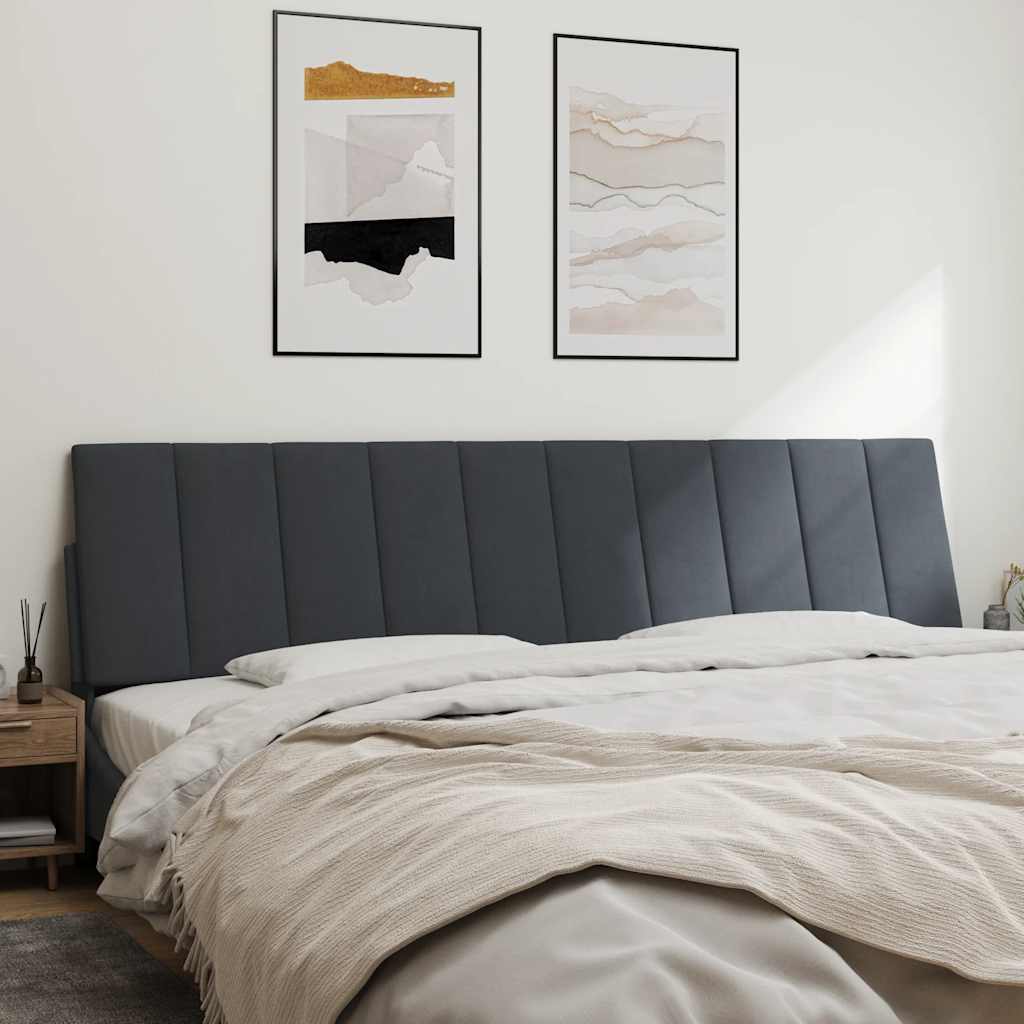 Almofadão de cabeceira hanko 200 cm veludo cinzento-escuro