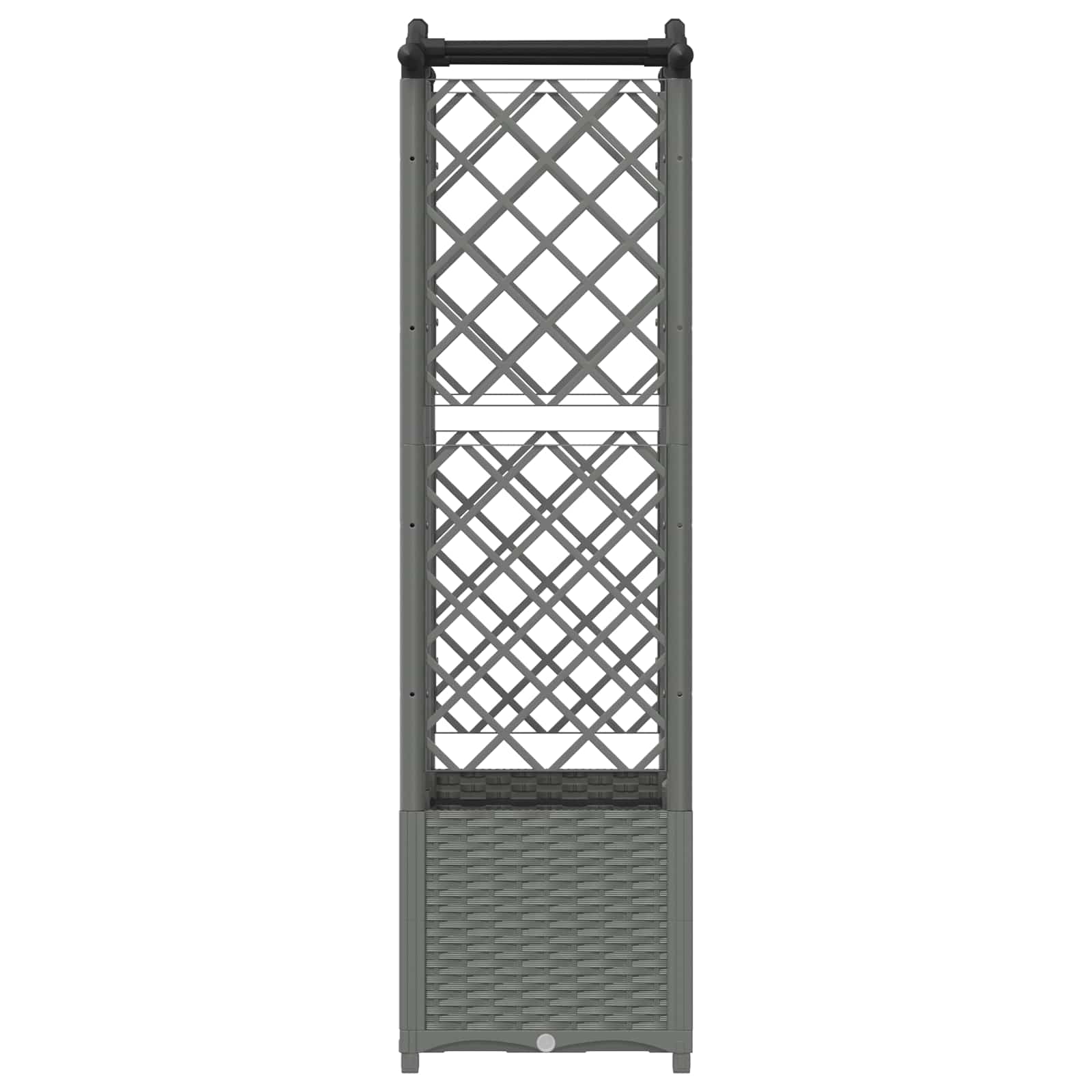 Cama elevada com treliça e telhado cinzento-claro PP