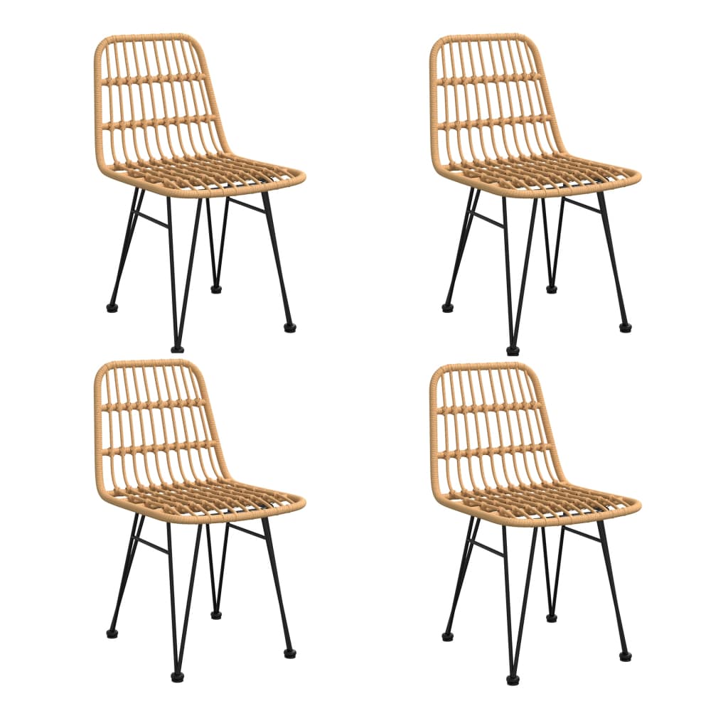5 Pcs conjunto de jantar p/ jardim vime PE