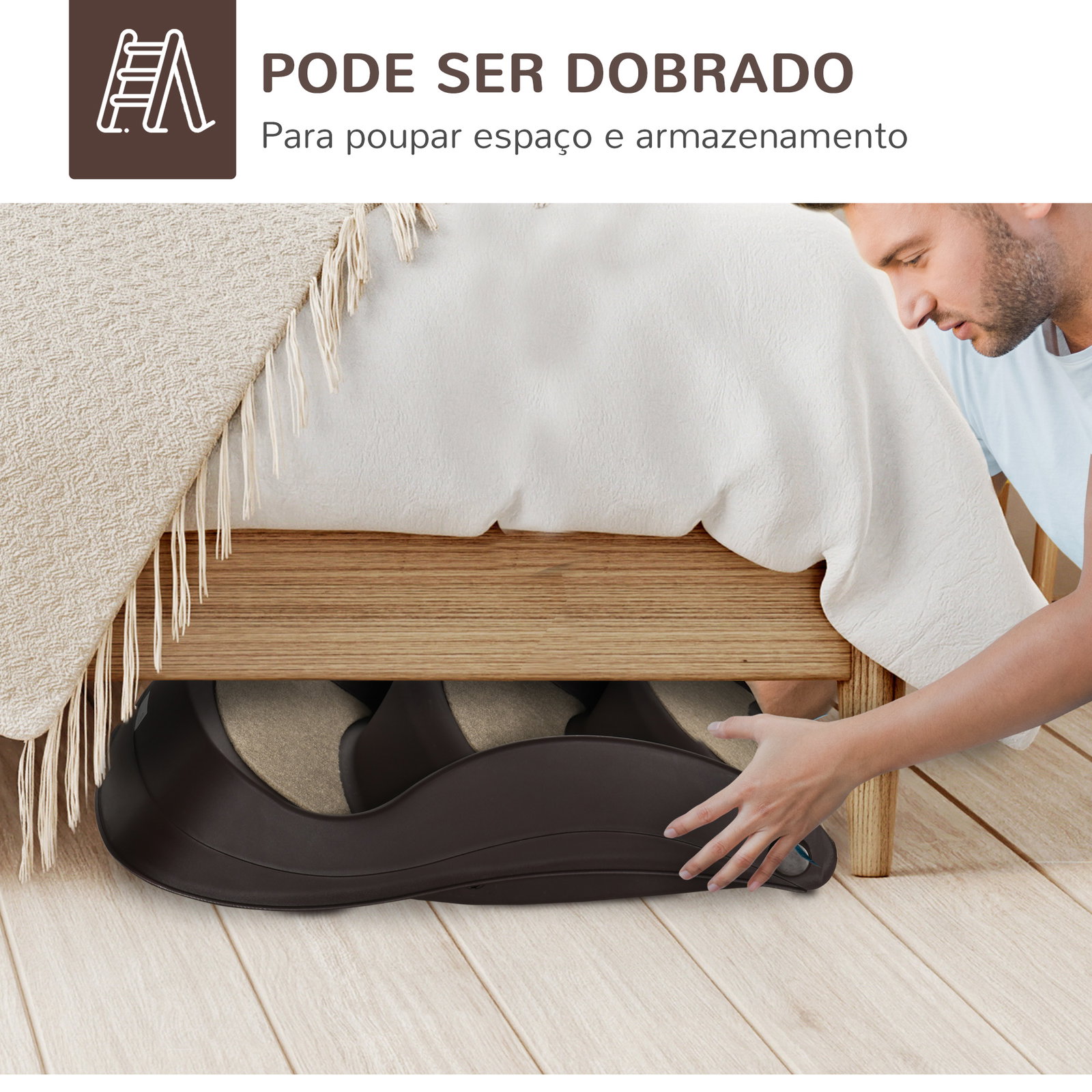 Escada para cães de 3 degraus dobrável escada para animais de estimação com tapetes antiderrapantes 49x38x38 cm marrom